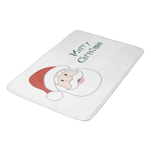 Weihnachtsmannillustration u. -text badematte (Schrägansicht)