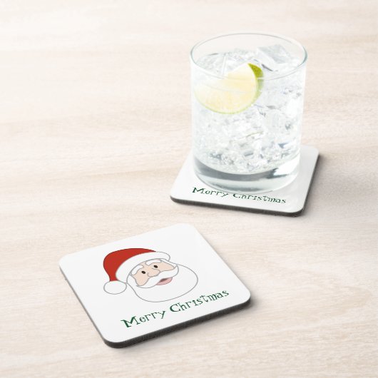 Weihnachtsmannillustration u. -text getränkeuntersetzer (Rechte Seite)
