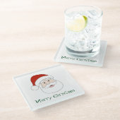 Weihnachtsmannillustration u. -text glasuntersetzer (Schrägansicht)