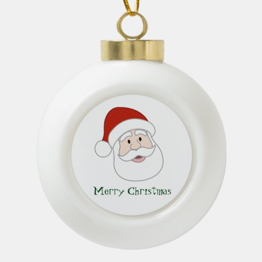 Weihnachtsmannillustration u. -text keramik Kugel-Ornament (Vorderseite)