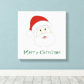 Weihnachtsmannillustration u. -text leinwanddruck (Insitu (Holzboden))