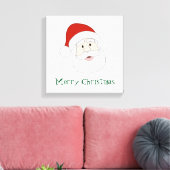 Weihnachtsmannillustration u. -text leinwanddruck (Insitu (Wohnzimmer))