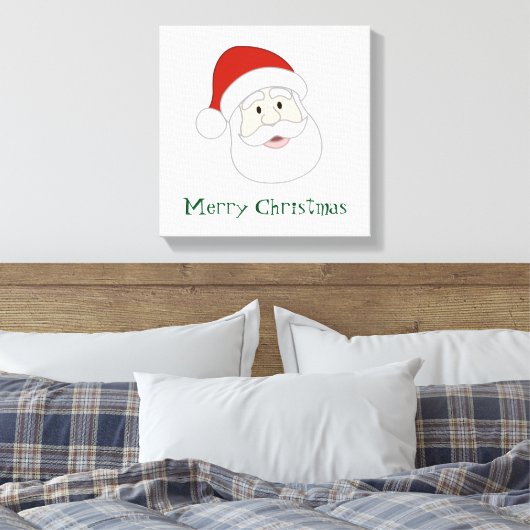Weihnachtsmannillustration u. -text leinwanddruck (Insitu (Schlafzimmer))