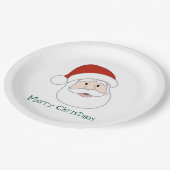 Weihnachtsmannillustration u. -text pappteller (Schrägansicht)