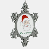 Weihnachtsmannillustration u. -text schneeflocken Zinn-Ornament (Links)