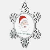 Weihnachtsmannillustration u. -text schneeflocken Zinn-Ornament (Rechts)