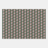 Weihnachtsmannkopf mit Kranz -  Geschenkpapier Set (Vorderseite 2)