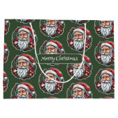 Weihnachtsmannkopf mit Kranz -  Große Geschenktüte (Rückseite)