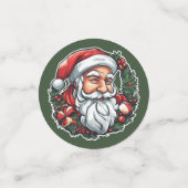 Weihnachtsmannkopf mit Kranz -  Konfetti (Klein Vorderseite)