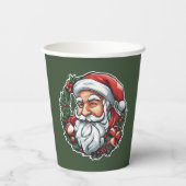 Weihnachtsmannkopf mit Kranz -  Pappbecher (Rückseite)