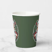 Weihnachtsmannkopf mit Kranz - Pappbecher (Links)