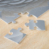 Weihnachtsmannkopf mit weißen Weihnachtsbäumen Puzzle (Seite)