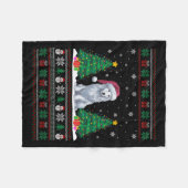 Weihnachtsmannmütze Akbash Hund Weihnachtsbaum Lic Fleecedecke (Vorderseite (Horizontal))