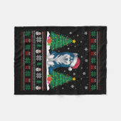 Weihnachtsmannmütze Alaskan Klee Kai Dog Xmas Tree Fleecedecke (Vorderseite (Horizontal))