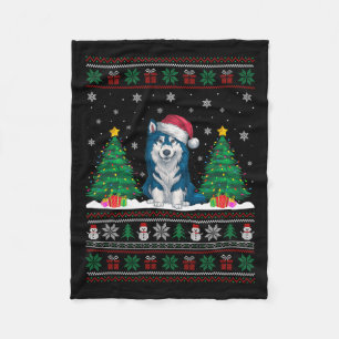Weihnachtsmannmütze Alaskan Klee Kai Dog Xmas Tree Fleecedecke