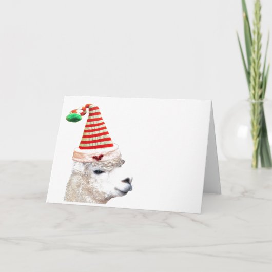 Weihnachtsmannmütze ALPACA CHRISTMAS GREETCARDS Dankeskarte (Vorderseite)