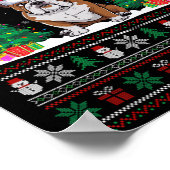 Weihnachtsmannmütze American Bulldog Xmas Tree Lig Poster (Ecke)
