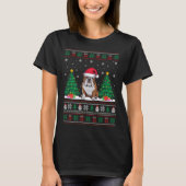 Weihnachtsmannmütze American Bulldog Xmas Tree Lig T-Shirt (Vorderseite)