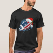 Weihnachtsmannmütze American Flag Funny S T-Shirt (Vorderseite)