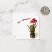 Weihnachtsmannmütze Ananas flache Note Card. Mitteilungskarte (Vorderseite/Rückseite Beispiel)