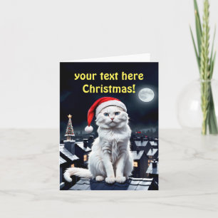 Weihnachtsmannmütze auf dem Dach Dankeskarte
