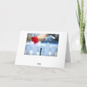 Weihnachtsmannmütze auf dem weißen Zaun Karte (Rückseite)