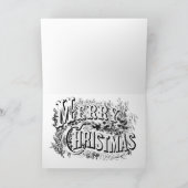 Weihnachtsmannmütze auf dem weißen Zaun Karte (Innenseite)