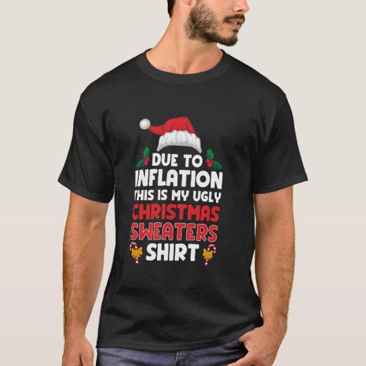 Weihnachtsmannmütze aufgrund der Inflation lustig  T-Shirt (Vorderseite)