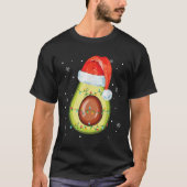 Weihnachtsmannmütze Avocado Frohe Weihnachten Vega T-Shirt (Vorderseite)