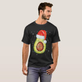 Weihnachtsmannmütze Avocado Frohe Weihnachten Vega T-Shirt (Vorne ganz)