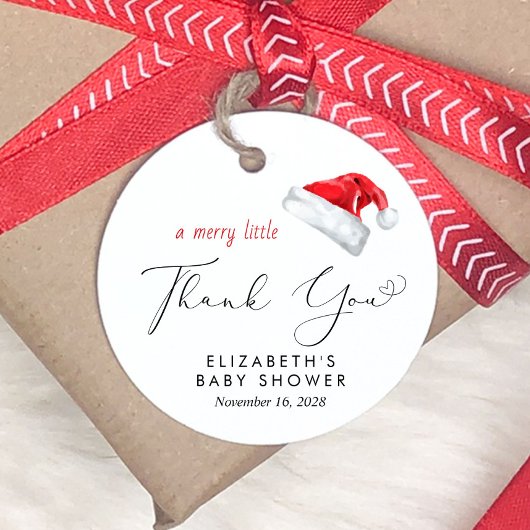 Weihnachtsmannmütze Baby Dusche Vielen Dank Geschenkanhänger