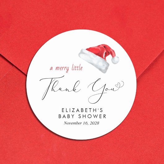 Weihnachtsmannmütze Baby Dusche Vielen Dank Runder Aufkleber