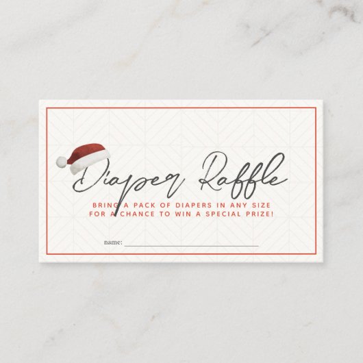Weihnachtsmannmütze Baby Showdiaper Raffle Ticket Begleitkarte (Vorderseite)
