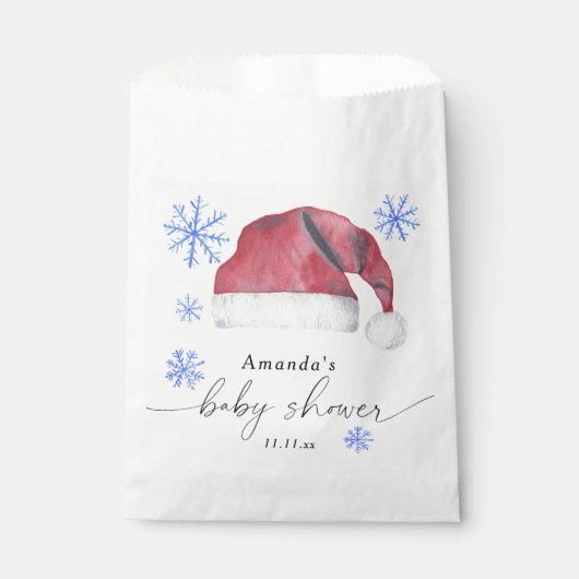 Weihnachtsmannmütze - Babydusche Geschenktütchen (Vorderseite)