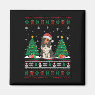 Weihnachtsmannmütze Barted Collie Dog Xmas Tree Li Magnet