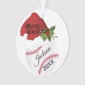 Weihnachtsmannmütze Baseball Design | DIY Name Ornament (Vorderseite)