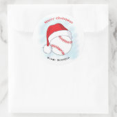 Weihnachtsmannmütze Baseball Frohe Weihnachten Runder Aufkleber (Tasche)