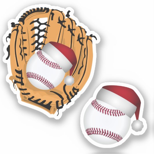 Weihnachtsmannmütze Baseball Weihnachten Aufkleber (Vorderseite)