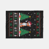 Weihnachtsmannmütze Basenji Dog Weihnachtsbaum Lig Fleecedecke (Vorderseite (Horizontal))