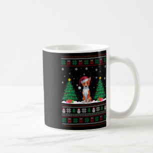 Weihnachtsmannmütze Basenji Dog Weihnachtsbaum Lig Kaffeetasse