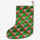 Weihnachtsmannmütze Basketball auf Grün Kleiner Weihnachtsstrumpf (Rückseite)