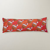 Weihnachtsmannmütze Basketball auf Grün Seitenschläferkissen (Rückseite)