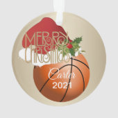 Weihnachtsmannmütze Basketball | DIY Name Ornament (Rückseite)