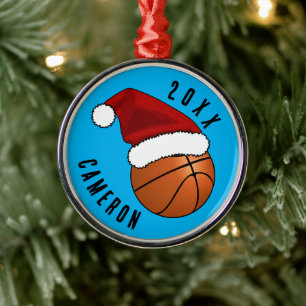 Weihnachtsmannmütze Basketball Weihnachten Ornament Aus Metall