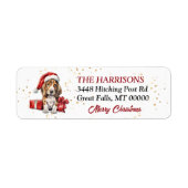 Weihnachtsmannmütze Basset Hound Welpengeschenke (Vorne)