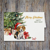 Weihnachtsmannmütze Beagle Hound Welpe Hund Weihna