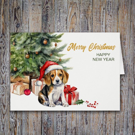 Weihnachtsmannmütze Beagle Hound Welpe Hund Weihna
