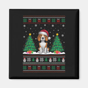 Weihnachtsmannmütze Beagle Hund Weihnachtsbaumleuc Magnet