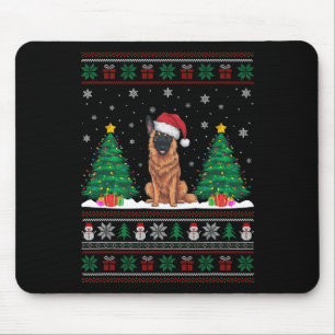 Weihnachtsmannmütze Belgische Malinois Dog Xmas Tr Mousepad
