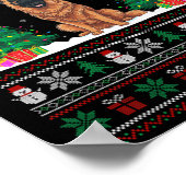 Weihnachtsmannmütze Belgische Malinois Dog Xmas Tr Poster (Ecke)